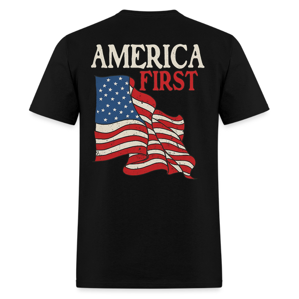 Vintage America First T Shirt - black