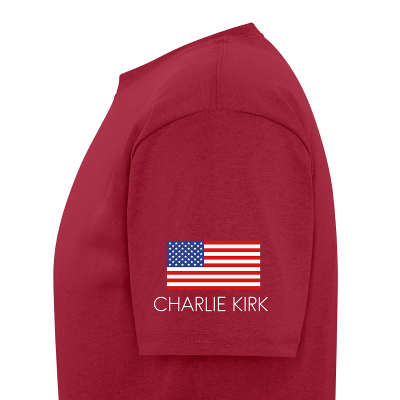 Charlie Kirk Forever In Our Heart US Flag T Shirt - dark red