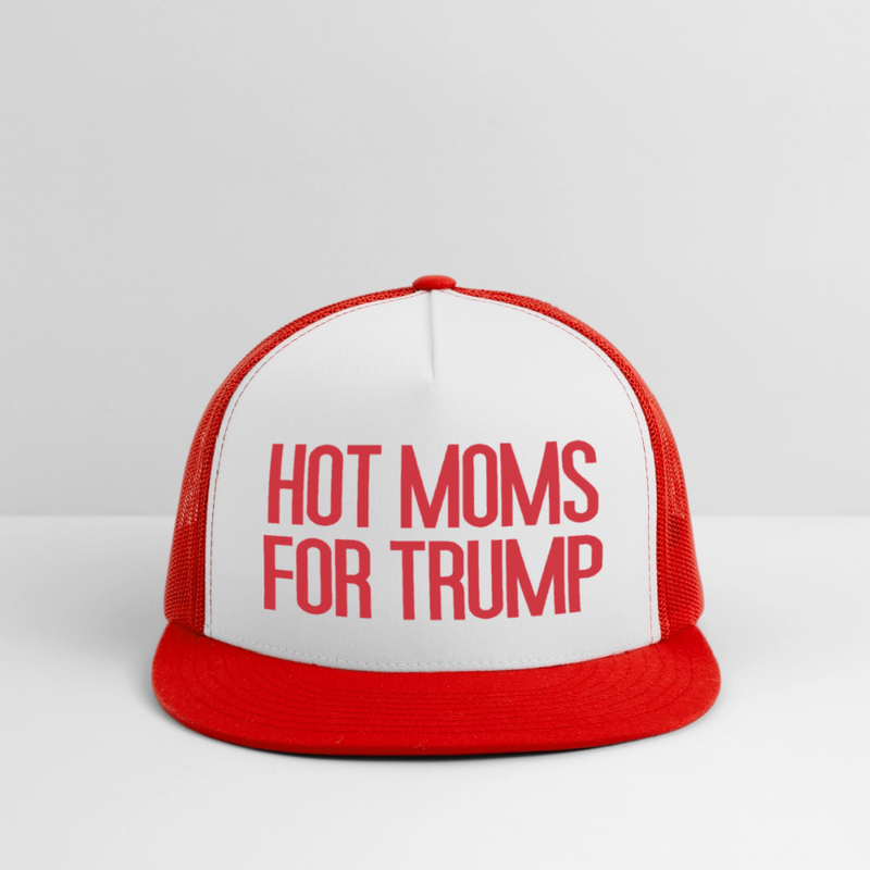 Hot Moms for Trump Red Trucker Hat - white/red