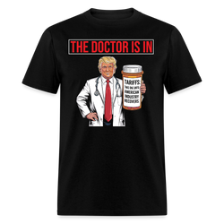 The Doctor Is In T Shirt - black