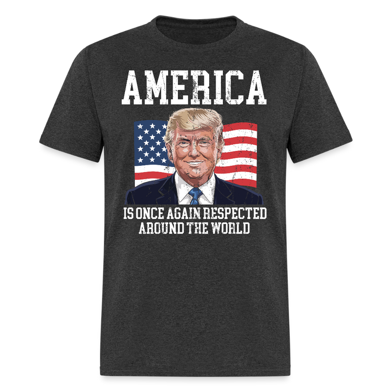 America Is Once Again Respected T Shirt - heather black
