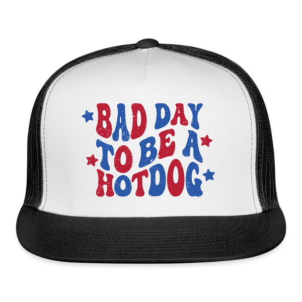 Bad Day to Be a Hot Dog Trucker Hat - white/black