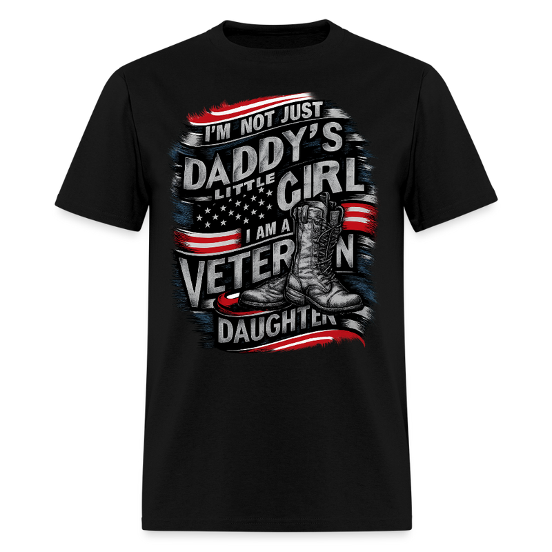I'm Not Just A Daddy's Liitle Girl Veteran T Shirt - 4 - black
