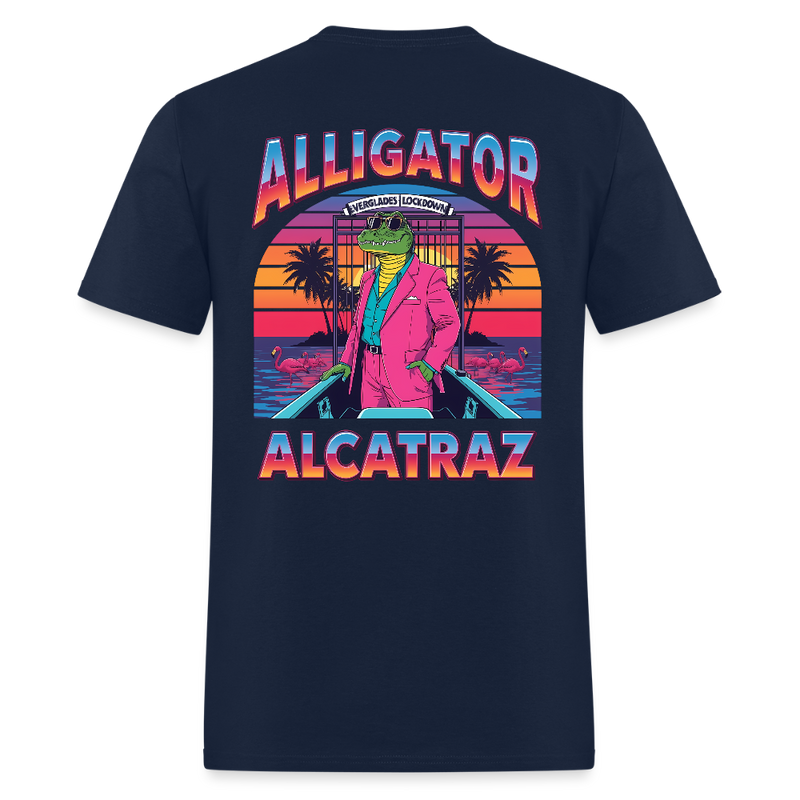 Alligator Alcatraz Everglades Lockdown T Shirt - navy