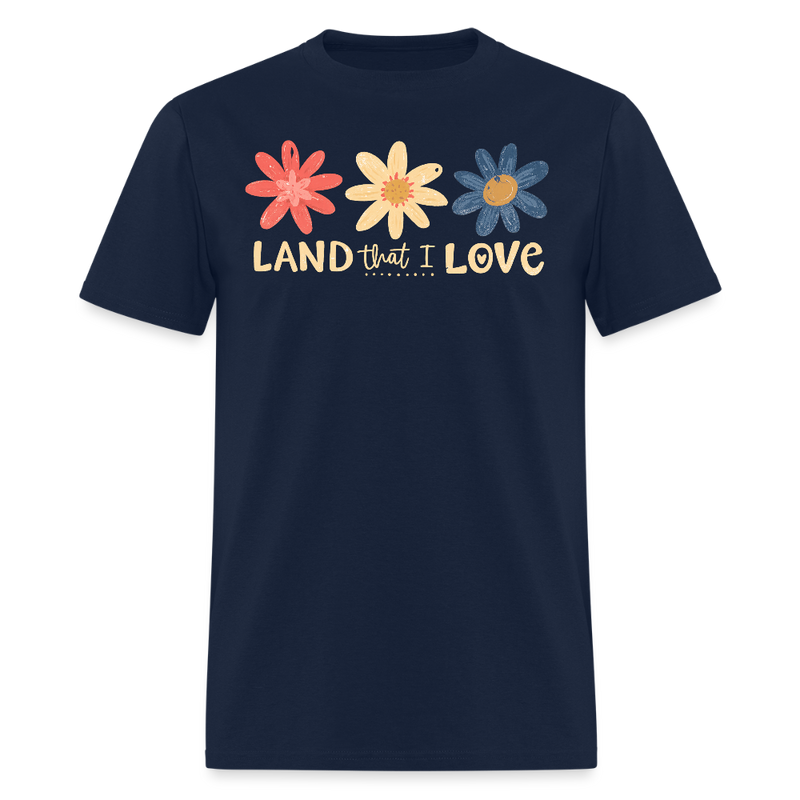 Retro 4th Of July Land That I Love T Shirt - navy