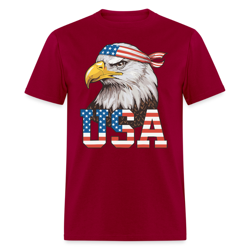 Bald Eagle USA T Shirt - dark red