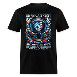 American Steel American Hands American Heart T Shirt - black