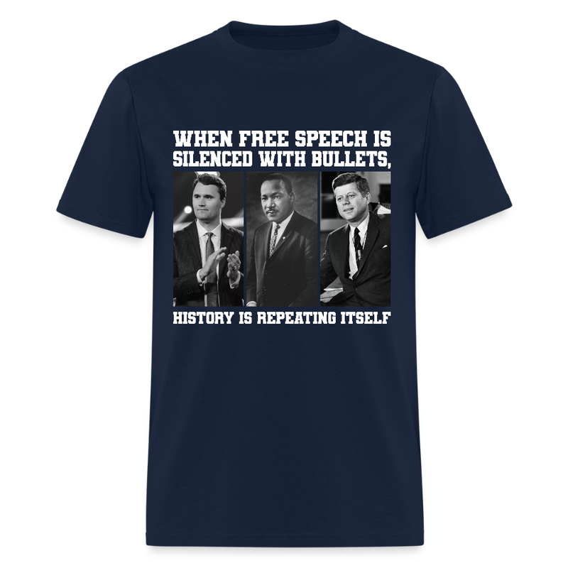 When Free Speech Is Silenced With Bullets T Shirt - navy
