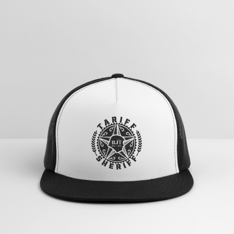 Tariff Sheriff 45 47 Trump Trucker Hat - white/black