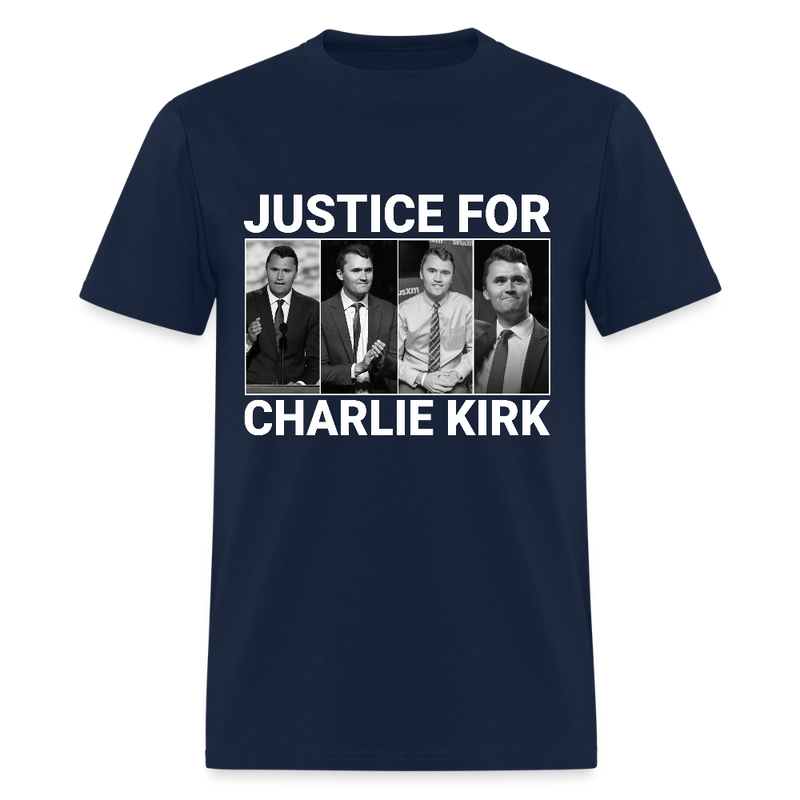 Justice For Charlie Kirk T Shirt - 3 - navy