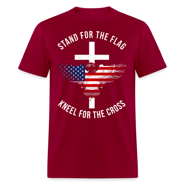 Stand For The Flag Kneel For The Cross Eagle T Shirt - dark red