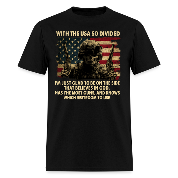 With the USA So Divided T Shirt - black