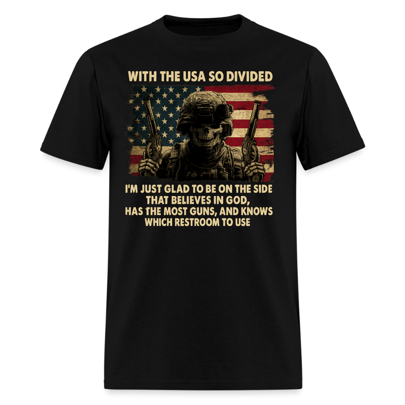With the USA So Divided T Shirt - black