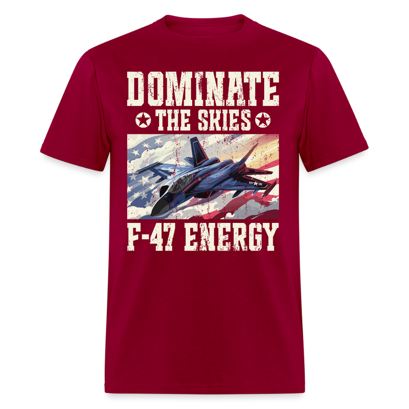Dominate the Skies F-47 Energy T Shirt - dark red