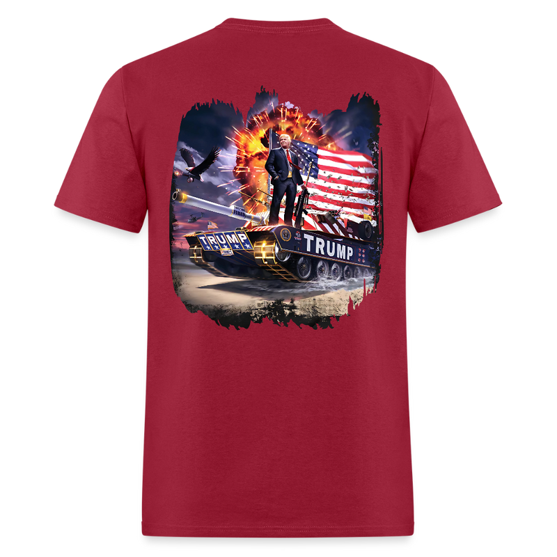 Trump On Tank T Shirt - dark red
