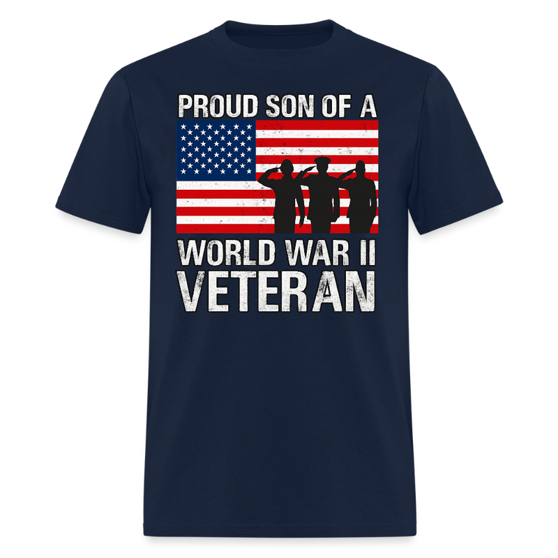 Proud Son of a World War Veterans T Shirt - 2 - navy