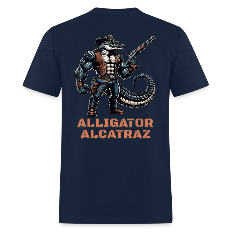 Alligator Alcatraz Cowboy T Shirt - navy