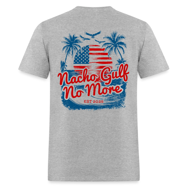 Gulf Of America Est. 2025 Nacho Gulf No More Double Sided T Shirt - heather gray