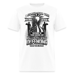 I Stand for the National Anthem Veteran T Shirt - 2 - white