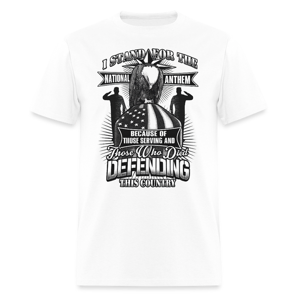 I Stand for the National Anthem Veteran T Shirt - 2 - white