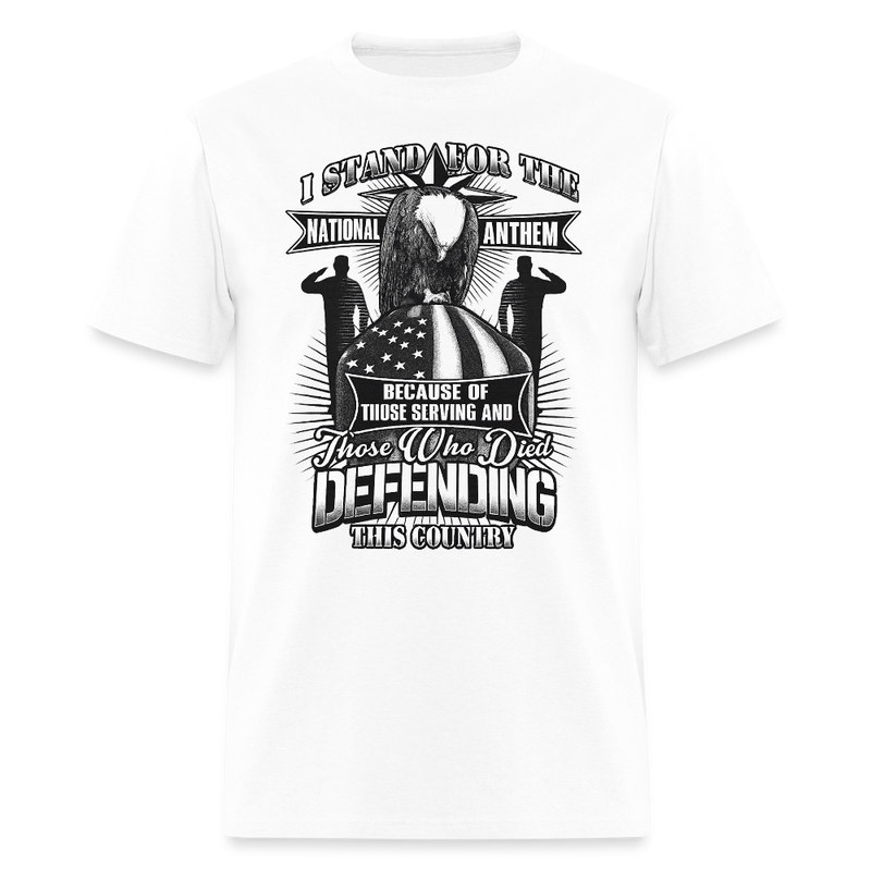 I Stand for the National Anthem Veteran T Shirt - 2 - white