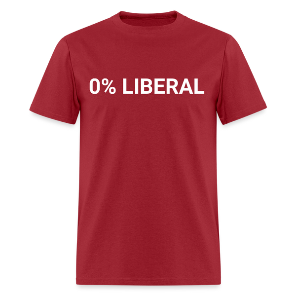 0% Liberal T Shirt - dark red