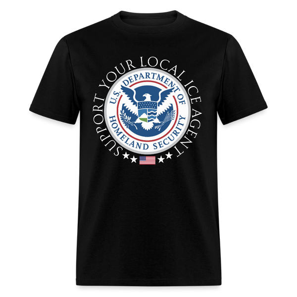 Support Your Local Ice Agent T Shirt - black