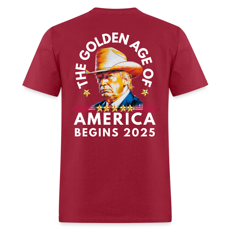 The Golden Age Of America Begins 2025 T Shirt - dark red