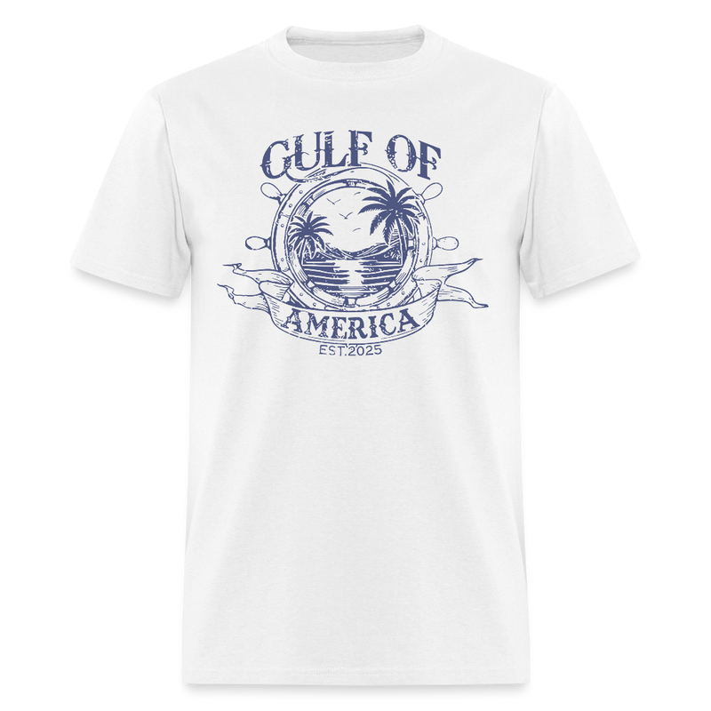 Gulf of America Vintage Ship's Wheel T Shirt - white