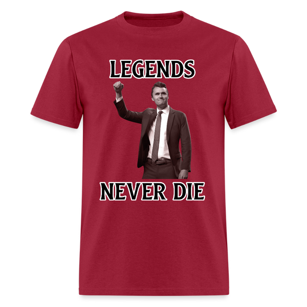 Charlie Kirk Legends Never Die T Shirt - dark red