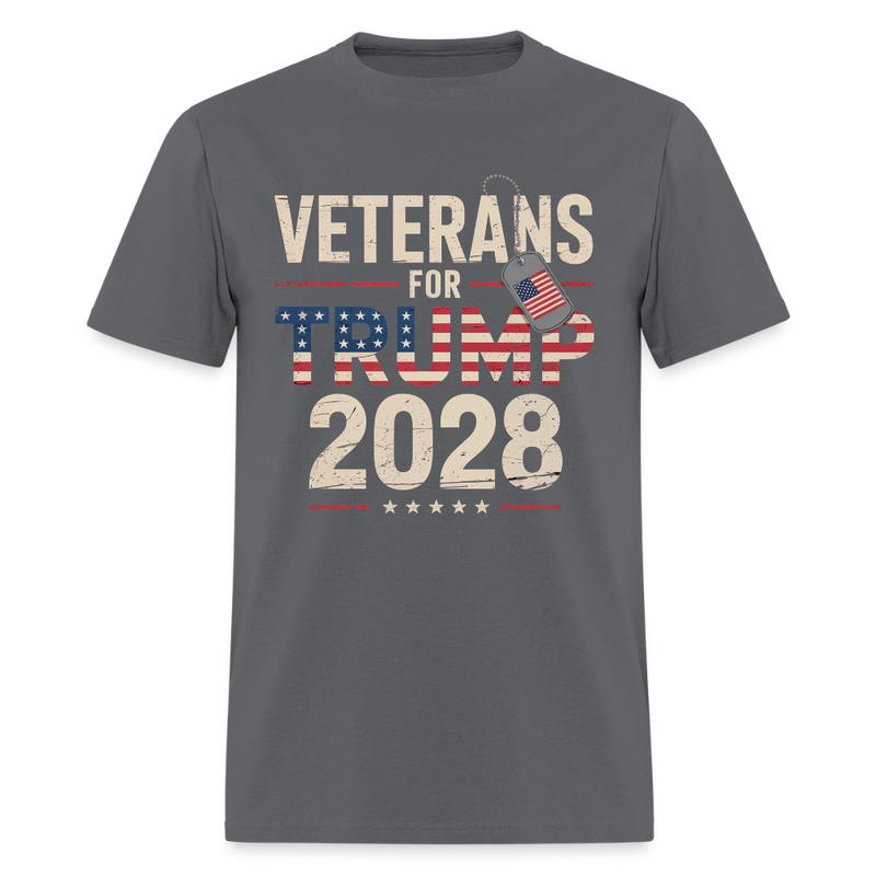 Veterans for Trump 2028 T Shirt - charcoal