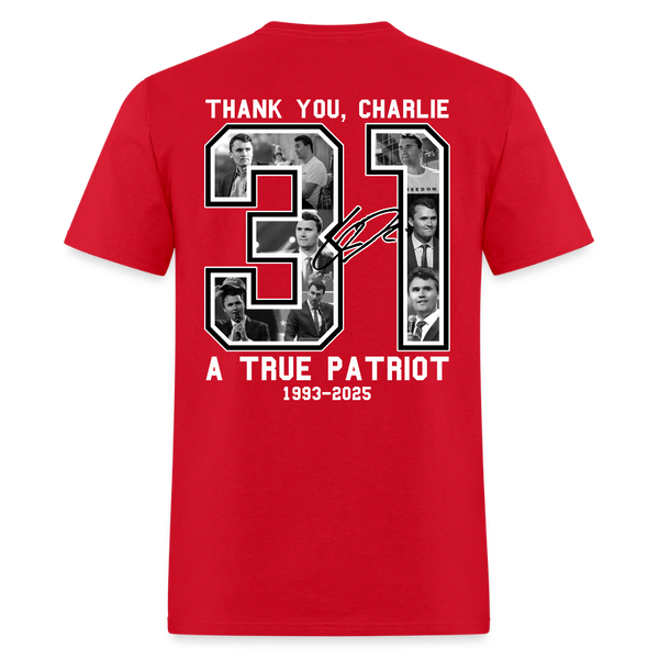 Freedom Thank You Charlie A True Patriot 31 T Shirt - 2 - red