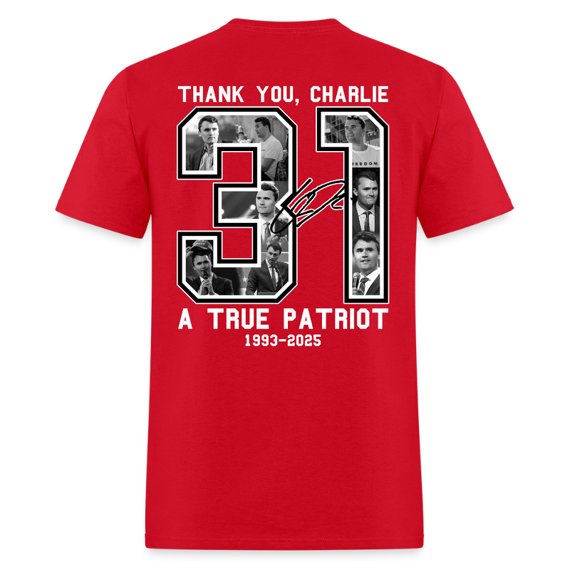 Freedom Thank You Charlie A True Patriot 31 T Shirt - 2 - red