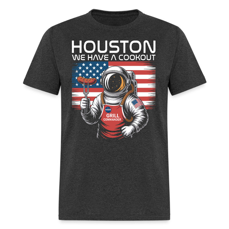 Houston We Have A Cookout T Shirt - heather black