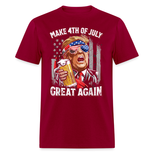 Trump Make 4th Of July Great Again T Shirt - dark red
