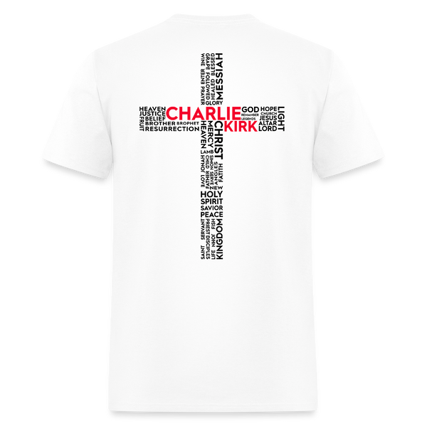 Freedom Charlie Kirk Faith Cross T Shirt - white