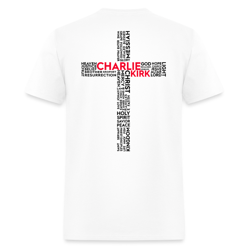 Freedom Charlie Kirk Faith Cross T Shirt - white