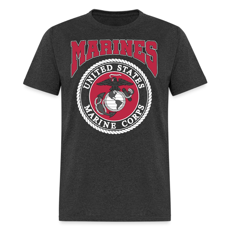 Marines USA Corps T Shirt - heather black