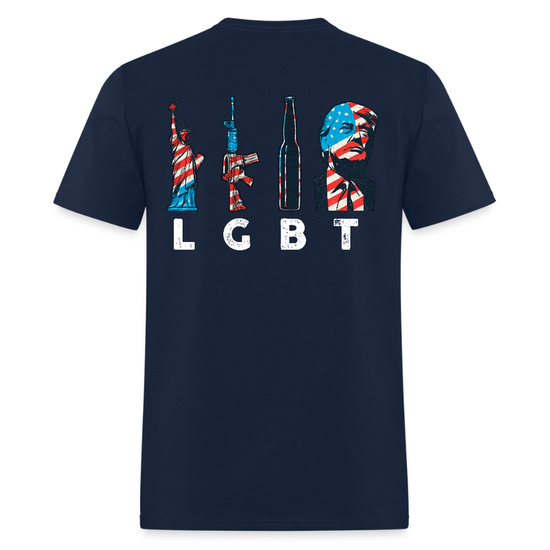 L.G.B.T Liberty Guns Beer Trump Vintage T Shirt - navy