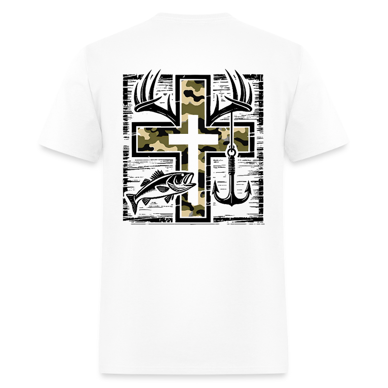 Camouflage Cross Fishing T Shirt - white