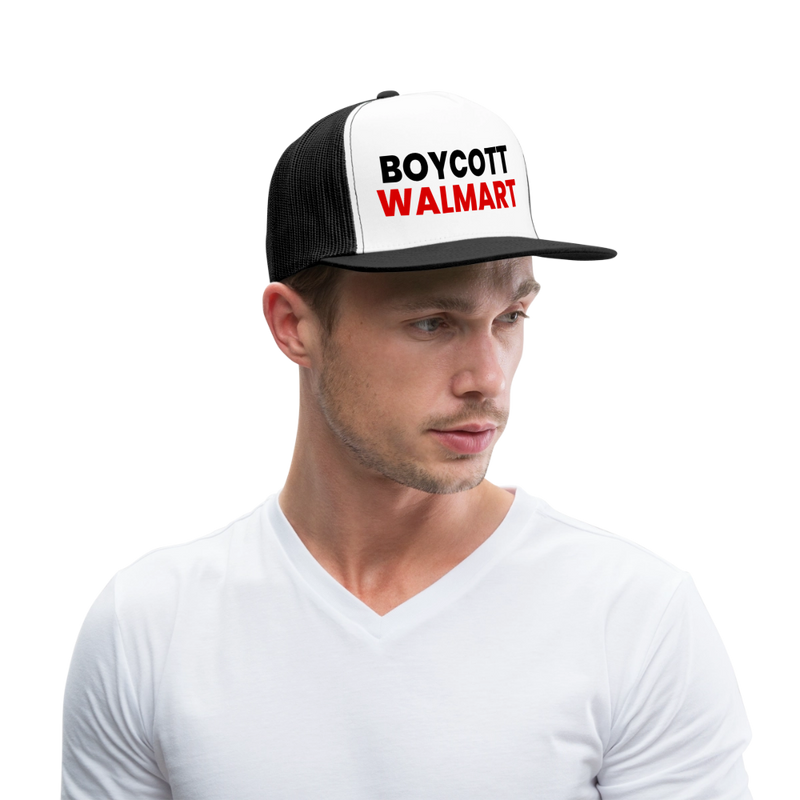 Boycott Walmart Trucker Hat - white/black