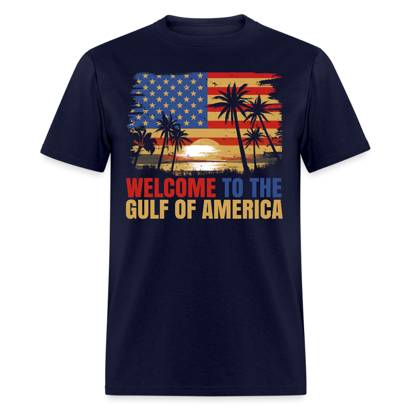 Welcome To The Gulf Of America Flag Beach T Shirt - navy