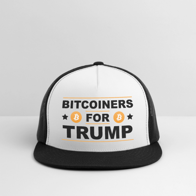 Bitcoiners For Trump Trucker Hat - white/black