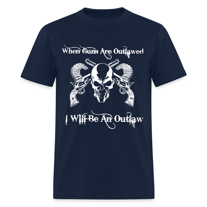 When Guns Are Outlawed Skull T Shirt - navy