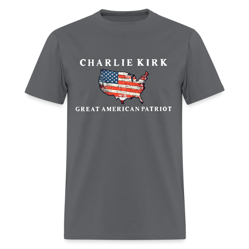 Charlie Kirk Great American Patriot T Shirt - 3 - charcoal