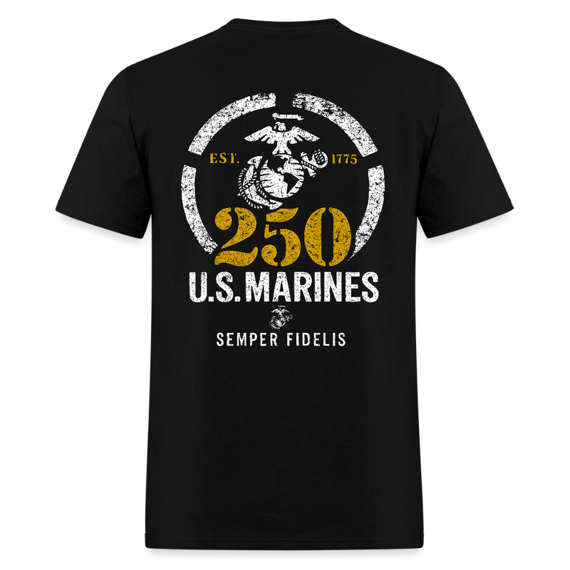 250th United States Marines Semper Fidelis Est. 1775 T Shirt - black