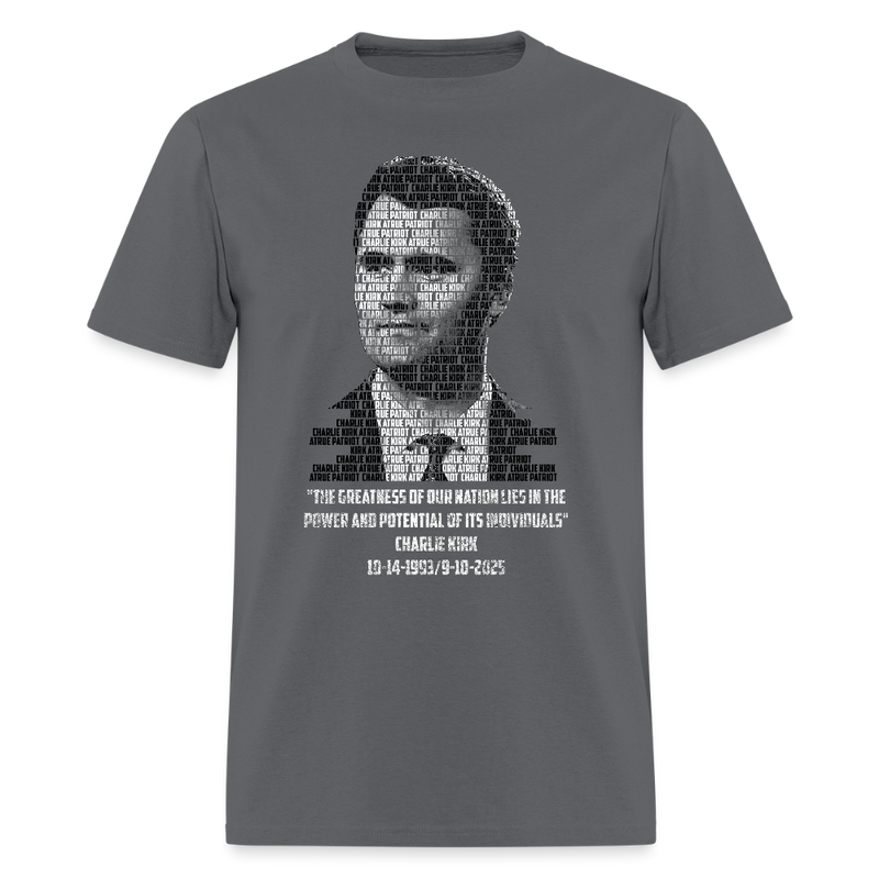 Charlie Kirk Memorial T Shirt - charcoal