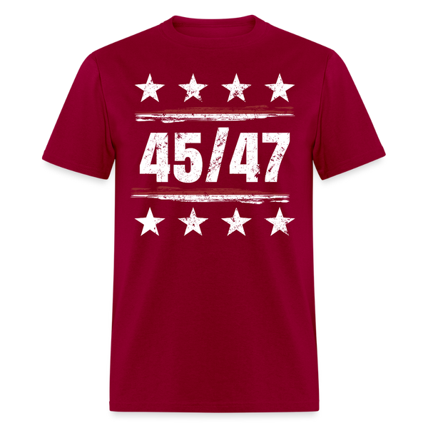 45/47 President Trump T Shirt - dark red
