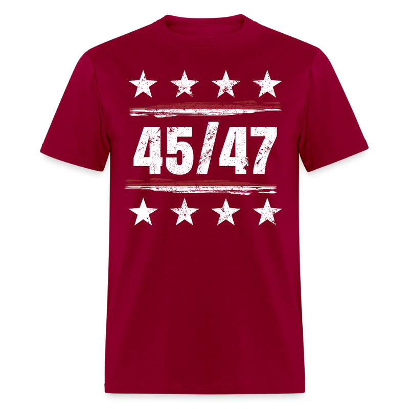 45/47 President Trump T Shirt - dark red