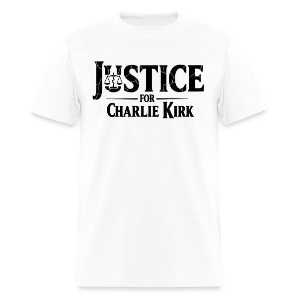 Justice for Charlie Kirk T Shirt - 2 - white